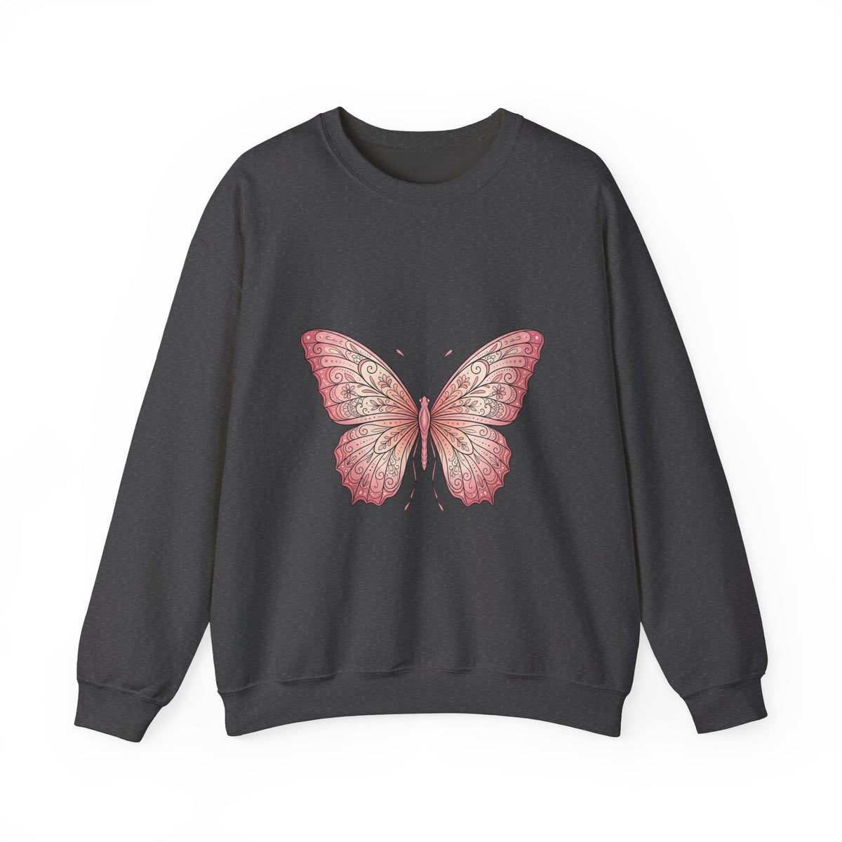 Pink Watercolor Butterfly Crewneck Sweatshirt