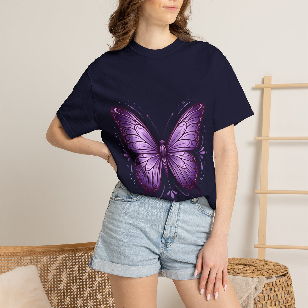 Purple Butterfly T-Shirt — Elegant Monarch Graphic Tee