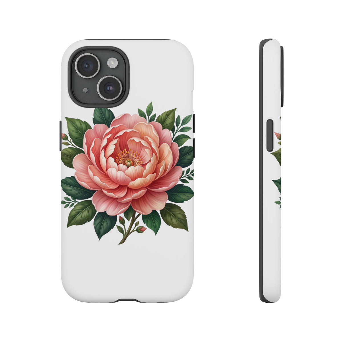 Floral Peony Tough Phone Case — Protective Botanical iPhone Cover
