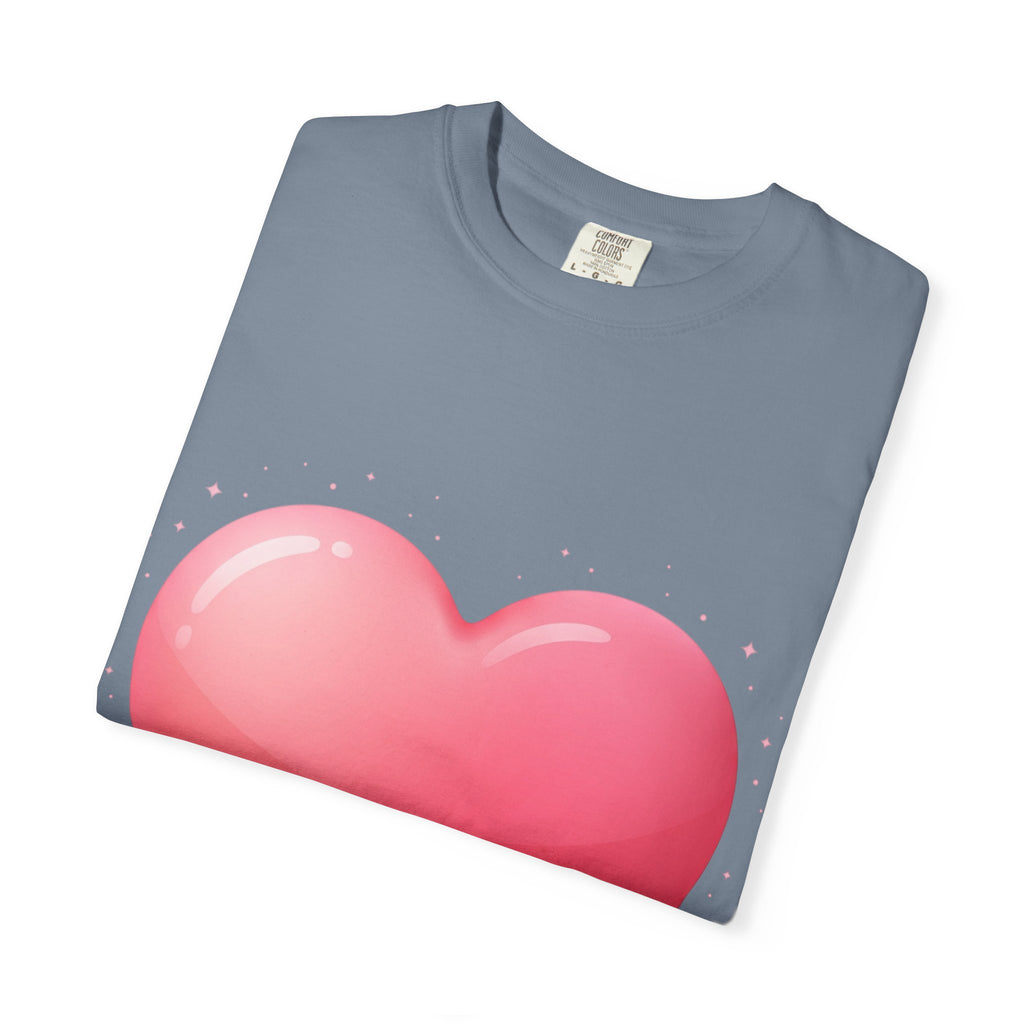 Pink Heart Unisex Garment-Dyed T-shirt