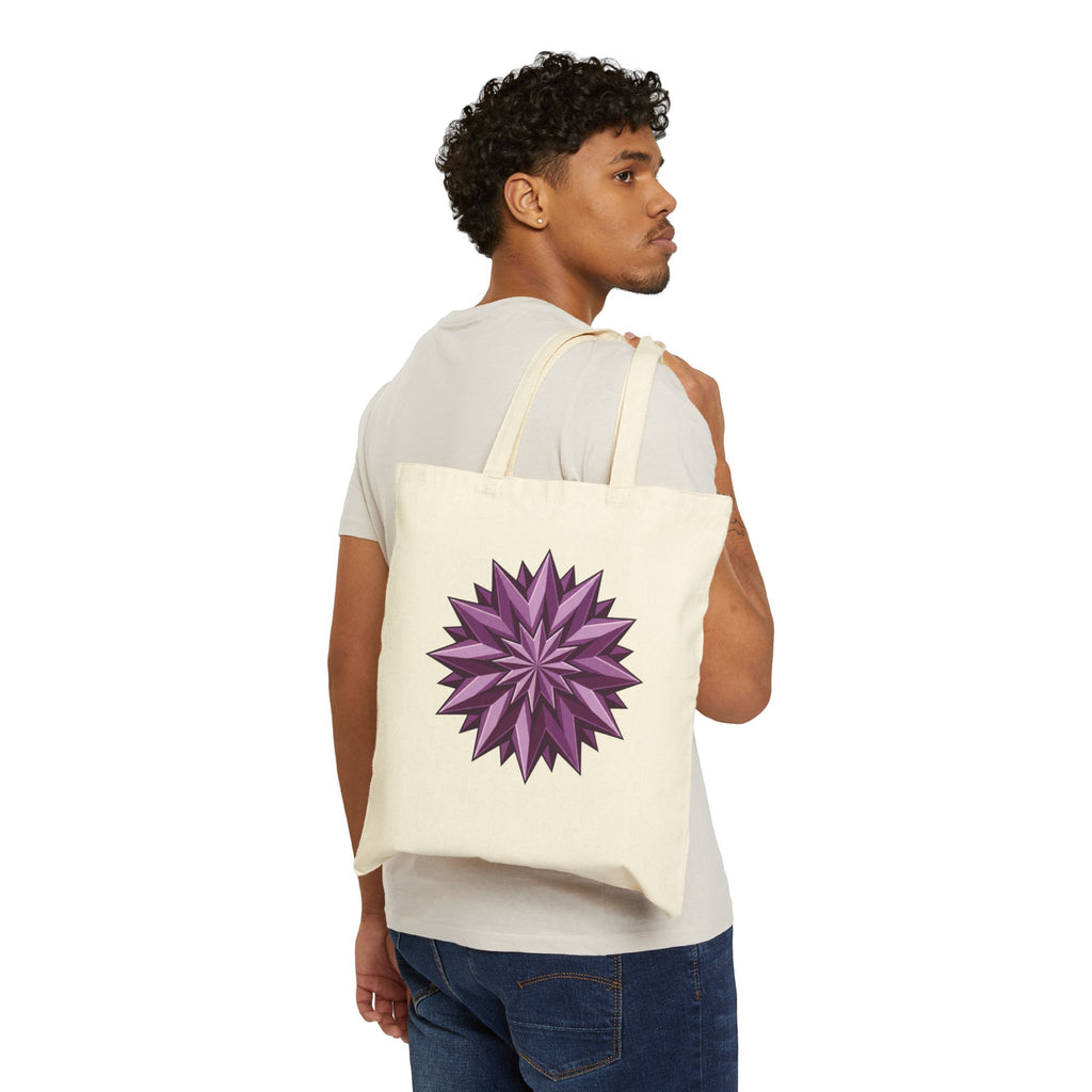 Canvas Tote — Purple Geometric Starburst Tote Bag