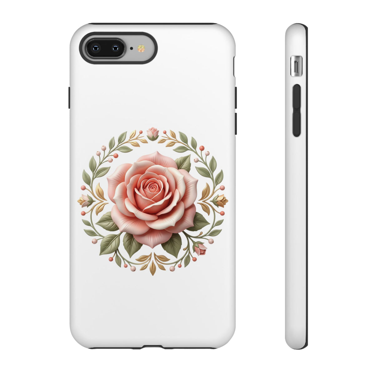 Floral Rose Wreath Tough Phone Case