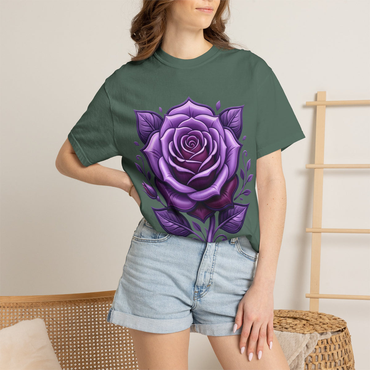 Purple Rose Graphic T-Shirt