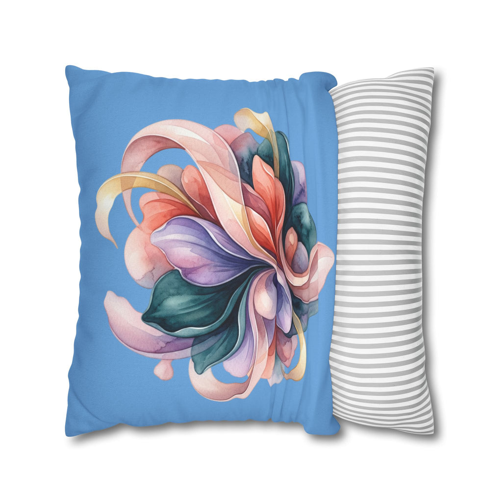 Floral Swirl Pillowcase — Colorful Abstract Blossom Throw Pillow