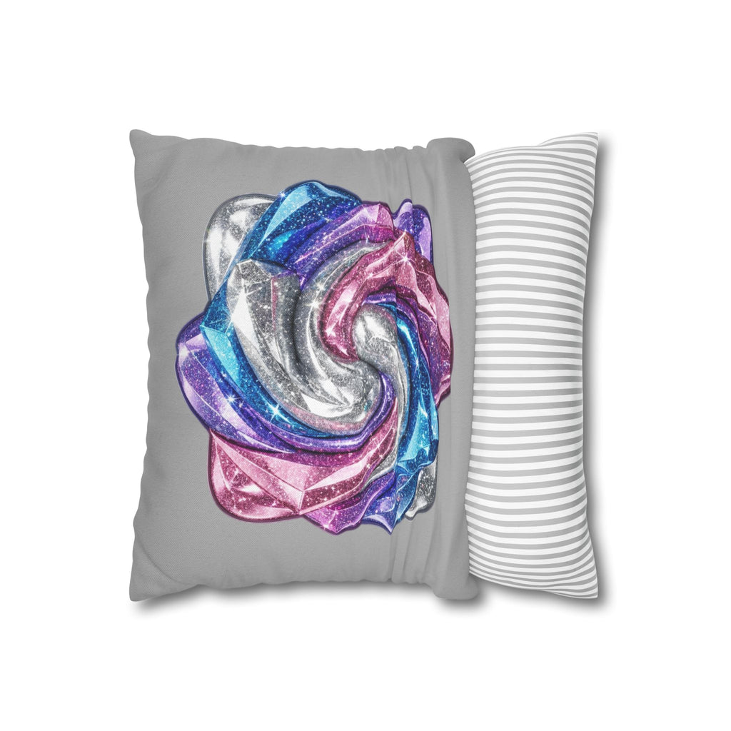 3D Glitter Design Light Grey Spun Polyester Square Pillowcase