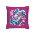 3D Glitter Design Magenta Spun Polyester Square Pillowcase