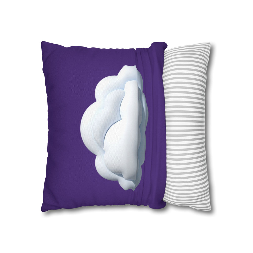 Cloud Graphic Pillowcase - Dark Purple Whimsical Decorative Throw Pillow Cover