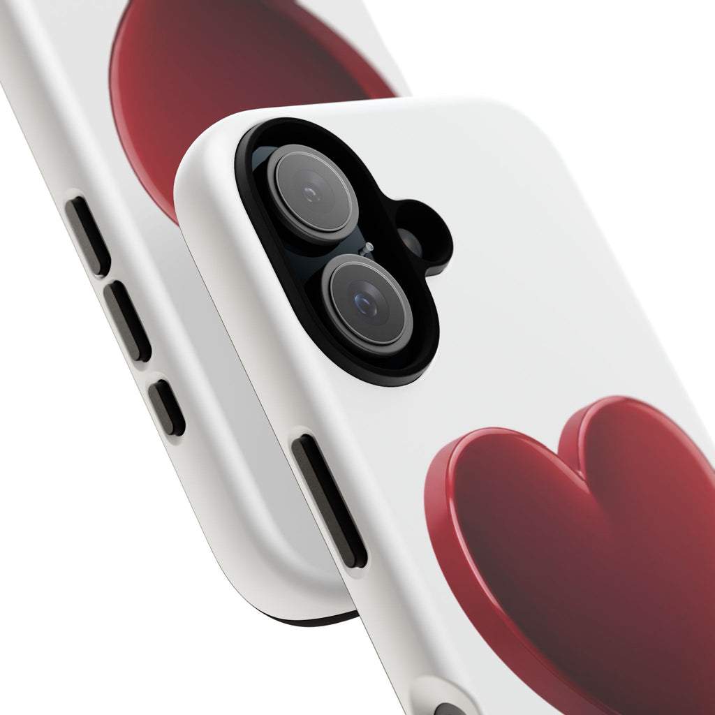 Heart Tough Phone Case - Red 3D Heart Protective Phone Case
