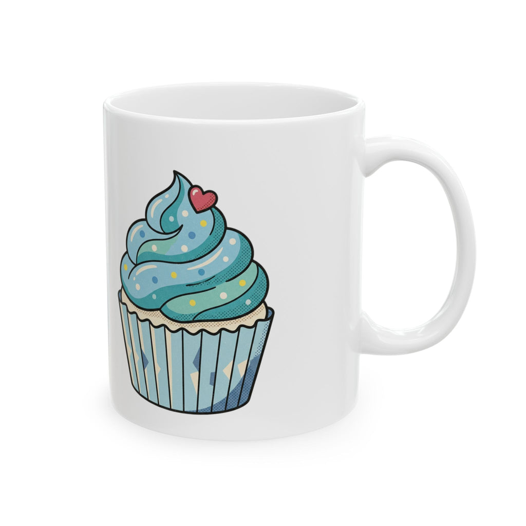Blue Cupcake Ceramic Mug, (11oz, 15oz)