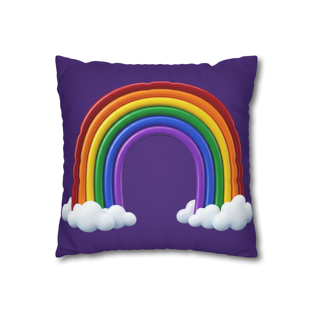 Rainbow Dark Purple Spun Polyester Square Pillowcase