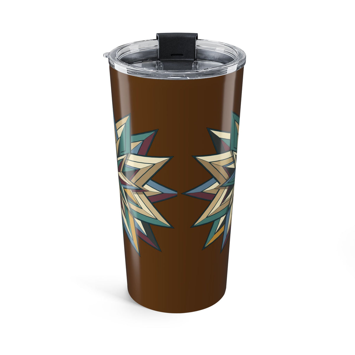 Geometric Star 20oz Tumbler — Southwestern Brown Travel Mug