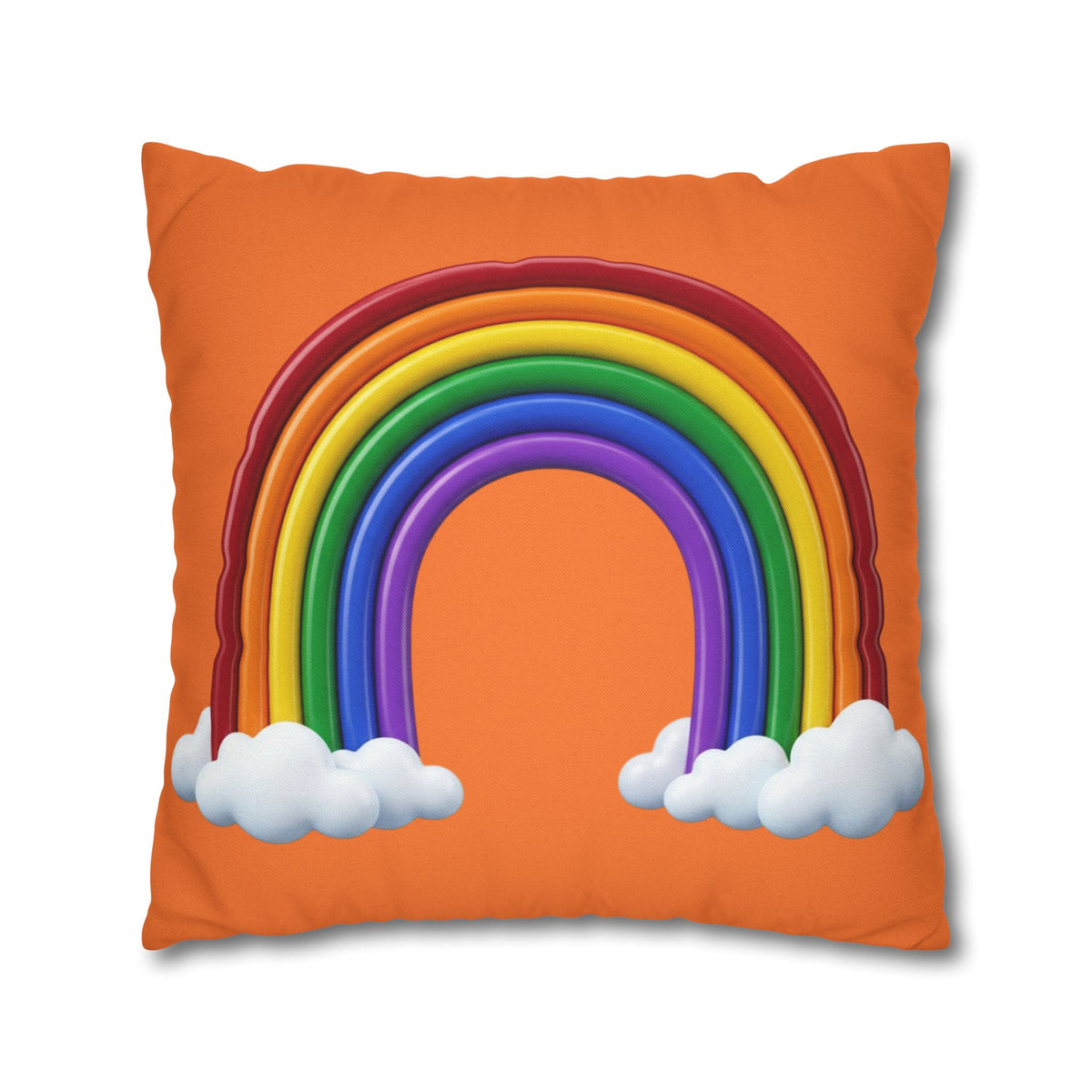 Rainbow Orange Spun Polyester Square Pillowcase