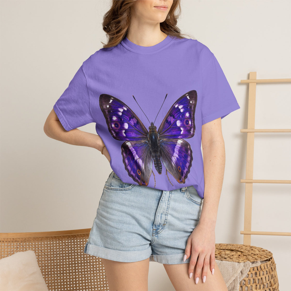 Purple Butterfly T-Shirt — Vibrant Vintage Moth Graphic Tee