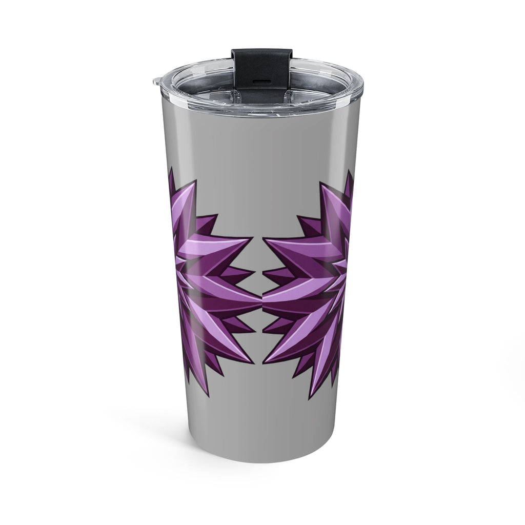 20oz Purple Geometric Star Tumbler — Insulated Travel Cup-Grey