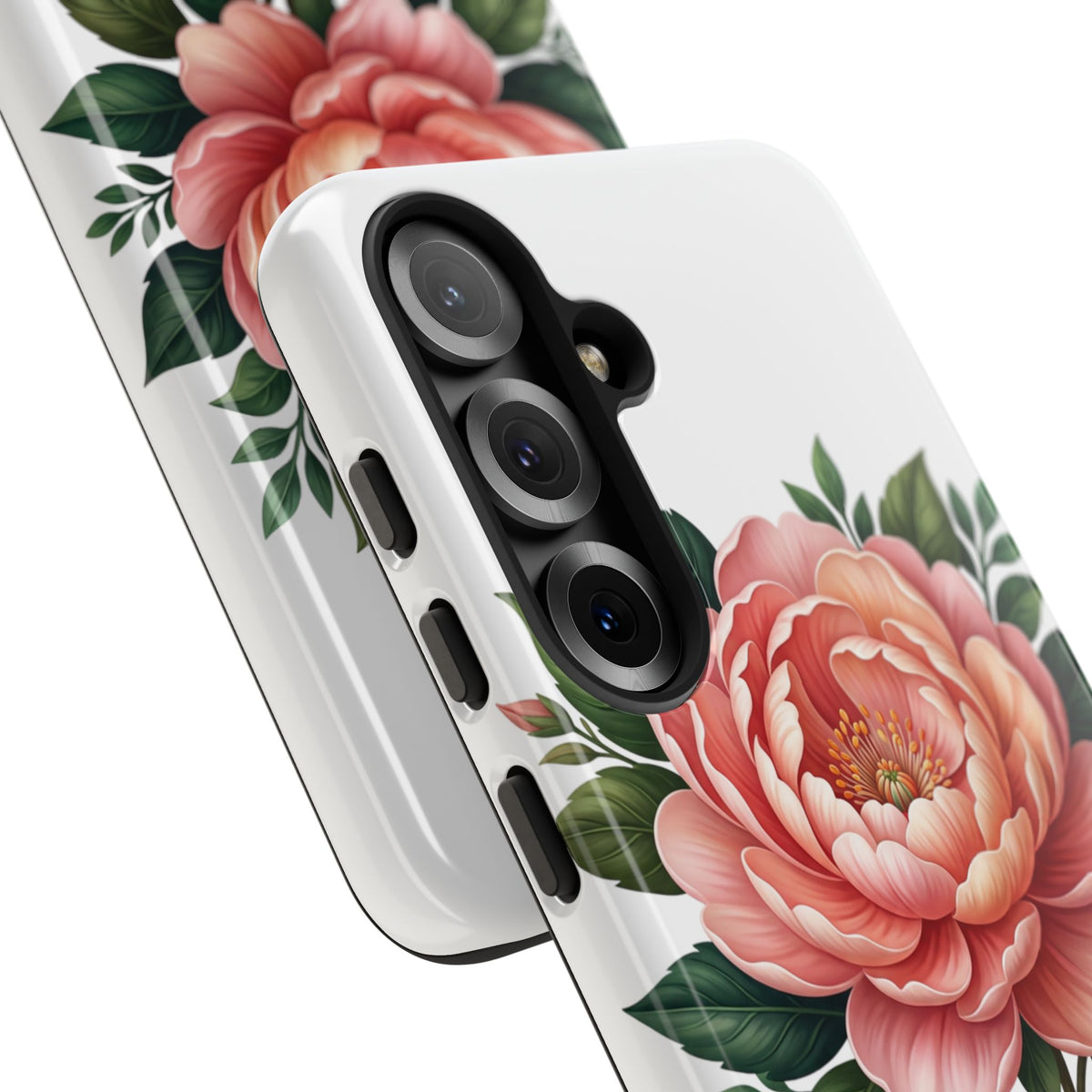 Floral Peony Tough Phone Case — Protective Botanical iPhone Cover