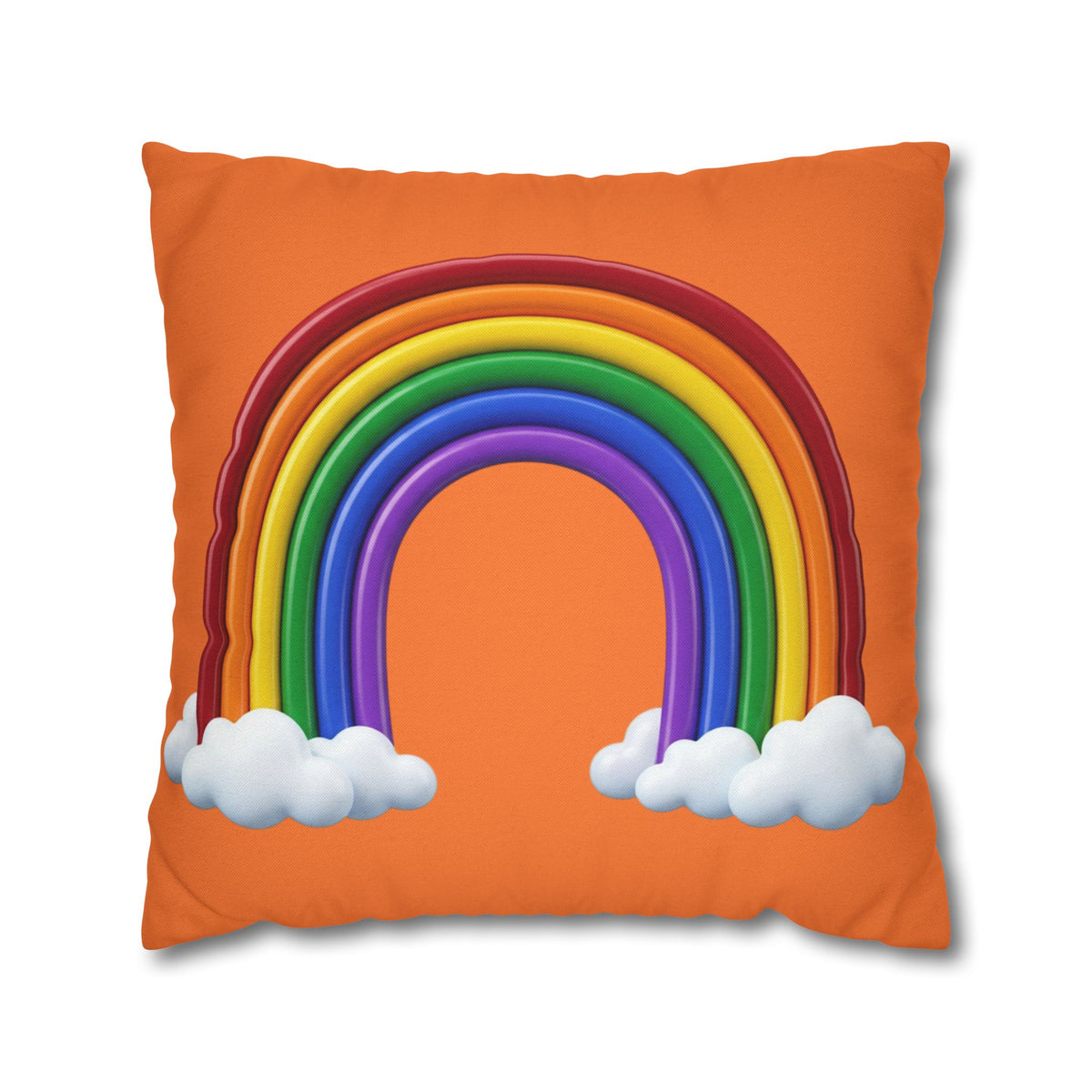 Rainbow Orange Spun Polyester Square Pillowcase