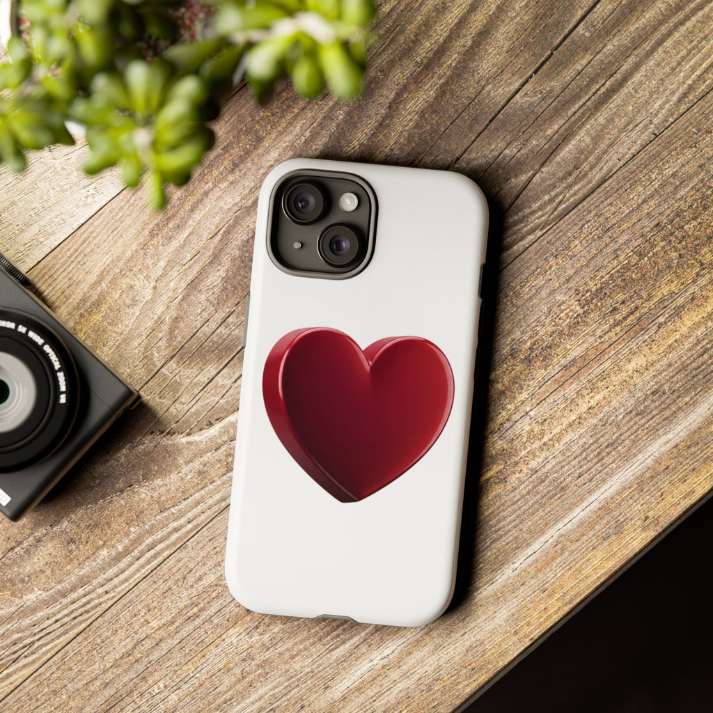 Heart Tough Phone Case - Red 3D Heart Protective Phone Case
