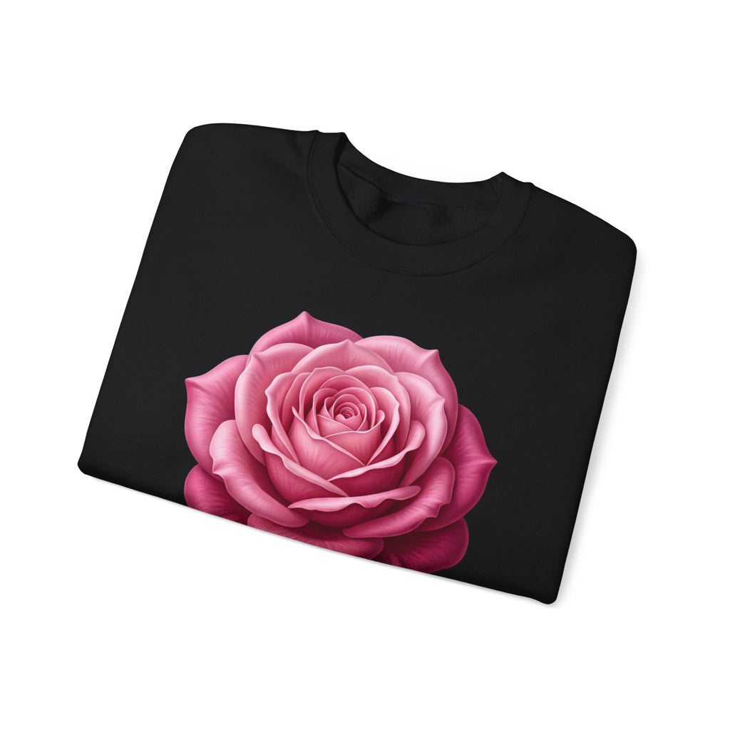 Rose Graphic Sweatshirt — Vintage Pink Rose Floral Crewneck