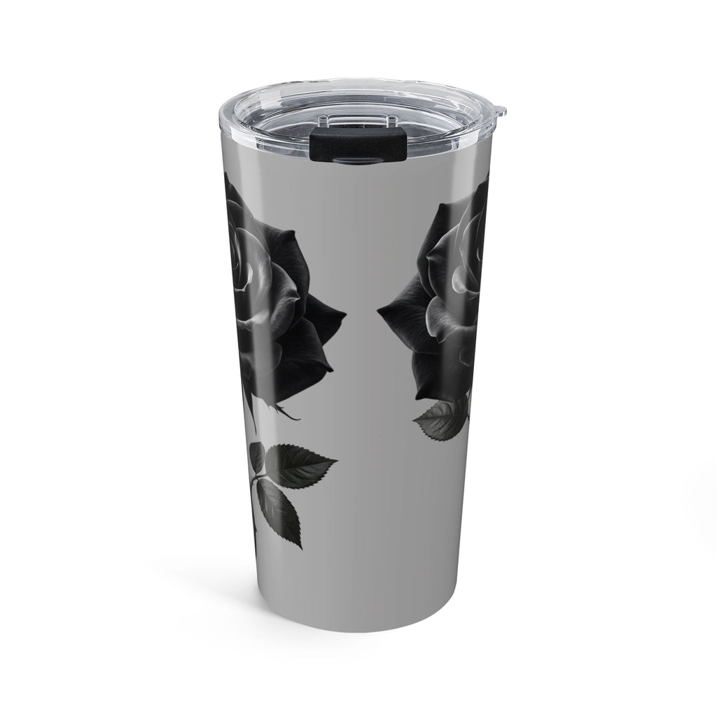 20oz Stainless Tumbler with Monochrome Floral Skull Design