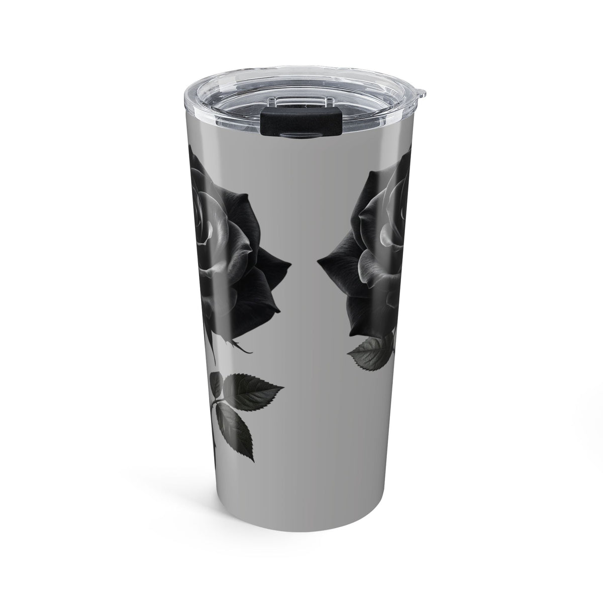 20oz Stainless Tumbler with Monochrome Floral Skull Design