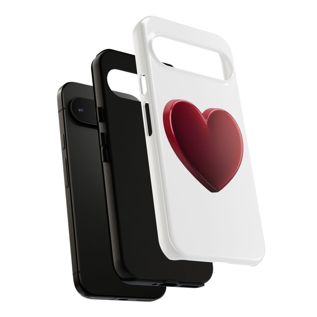 Heart Tough Phone Case - Red 3D Heart Protective Phone Case