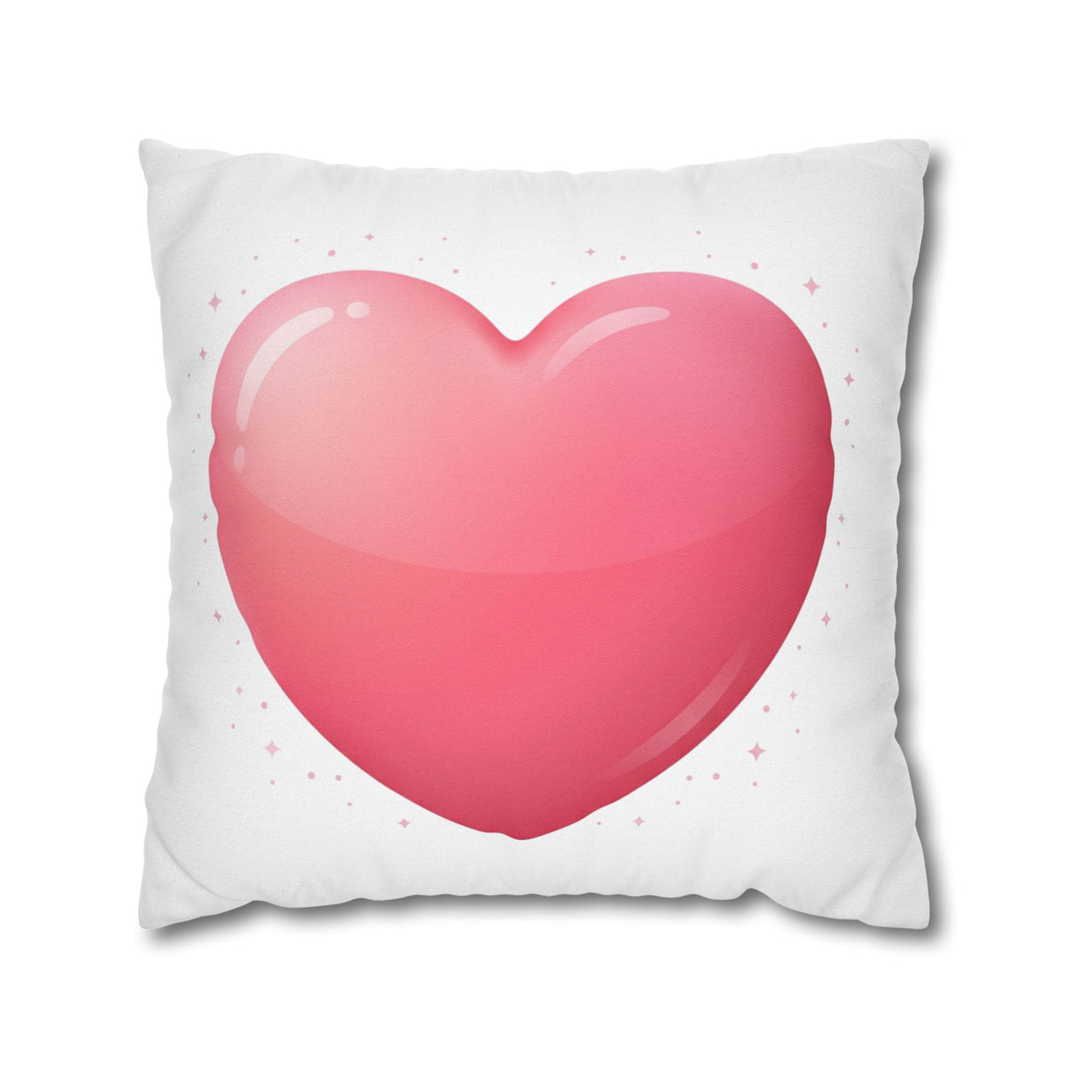 Pink Heart Spun Polyester Square Pillowcase
