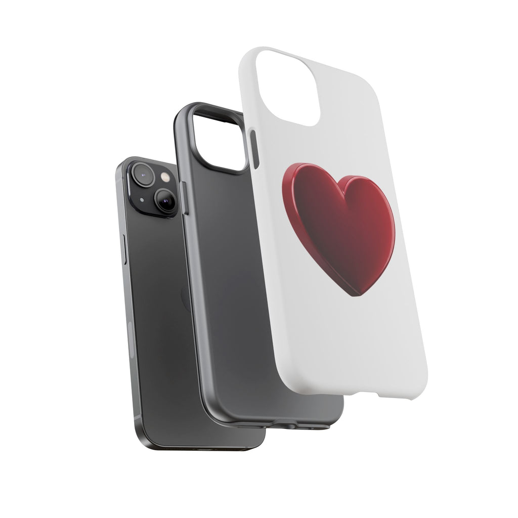 Heart Tough Phone Case - Red 3D Heart Protective Phone Case