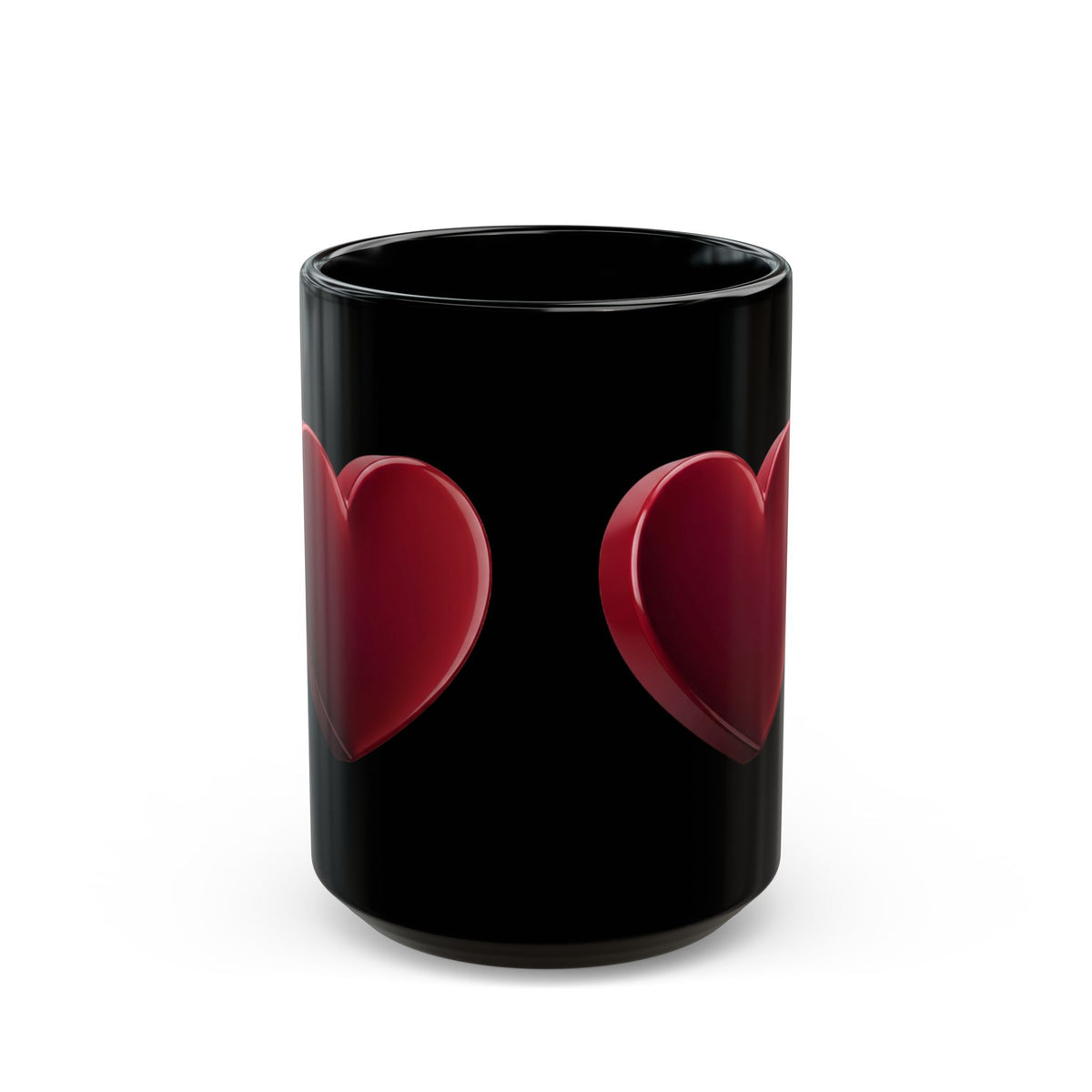 Red Heart Black Coffee Mug — Romantic Valentine’s Day Gift (11oz & 15oz)