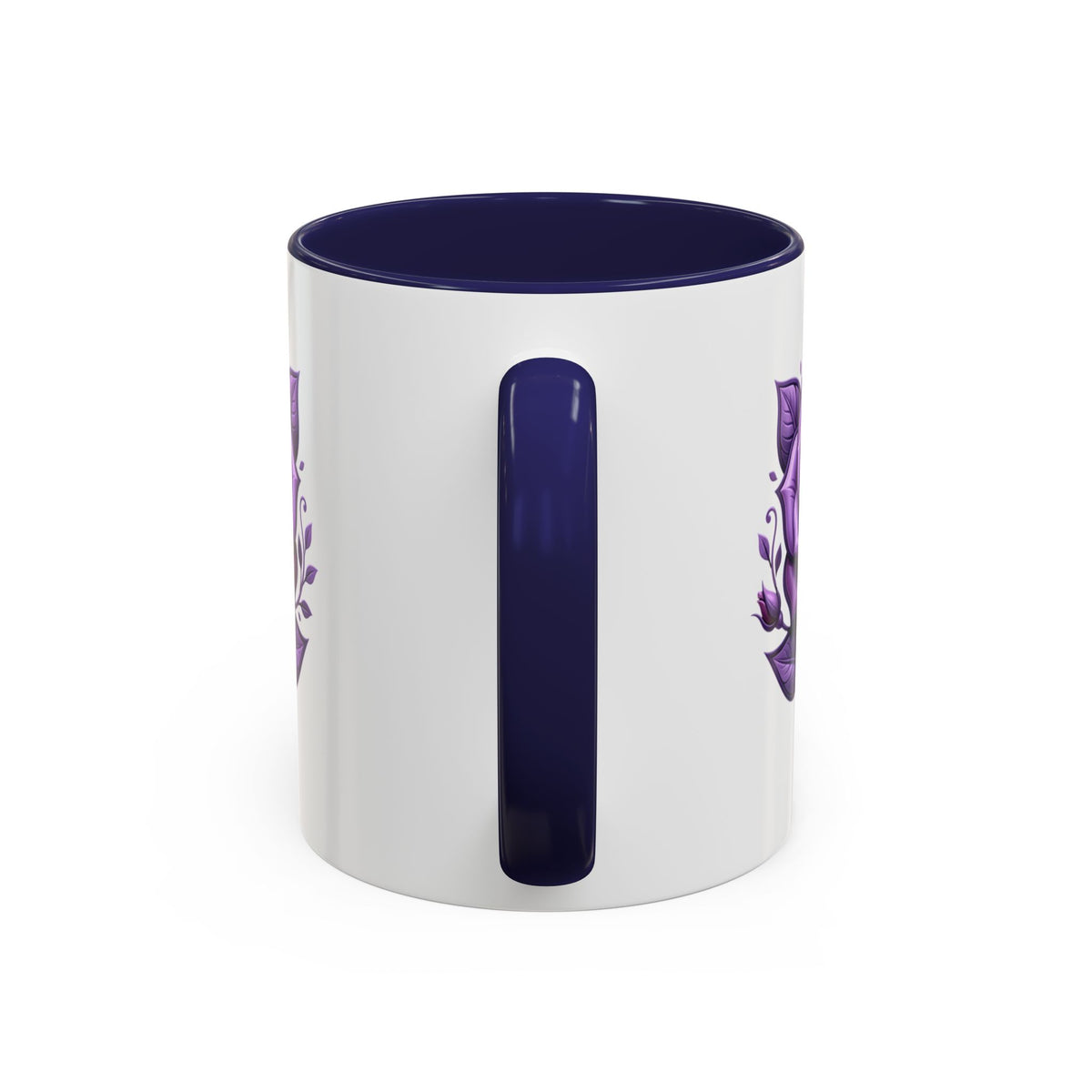 Purple Rose Accent Coffee Mug — Floral Gothic Tea Cup for Women & Gifts