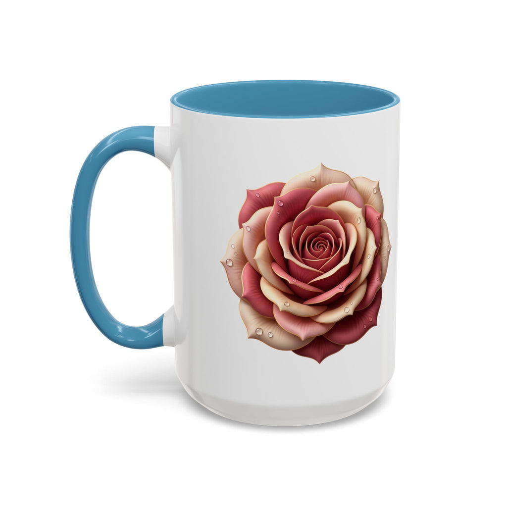Rose Waterdrop Accent Coffee Mug — Floral 11/15oz