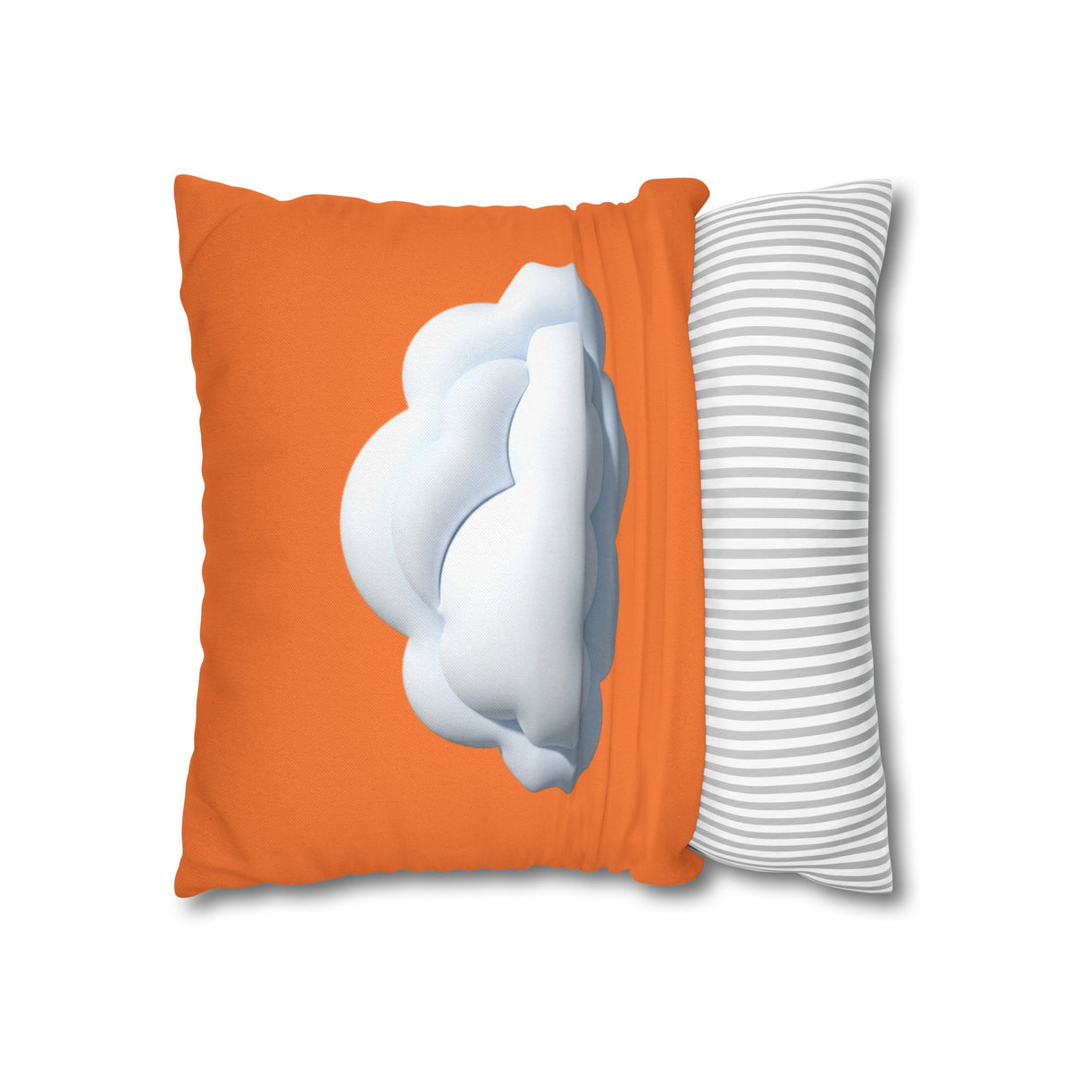 Cloud Graphic Orange Pillowcase — Orange Decorative Throw Pillow Cover