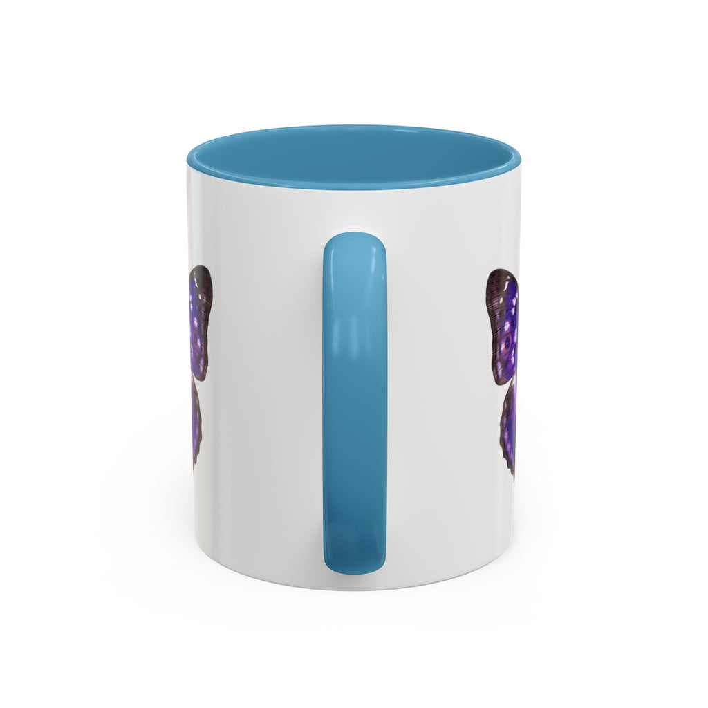 Purple Butterfly Accent Coffee Mug – Elegant Floral Butterfly Ceramic Cup