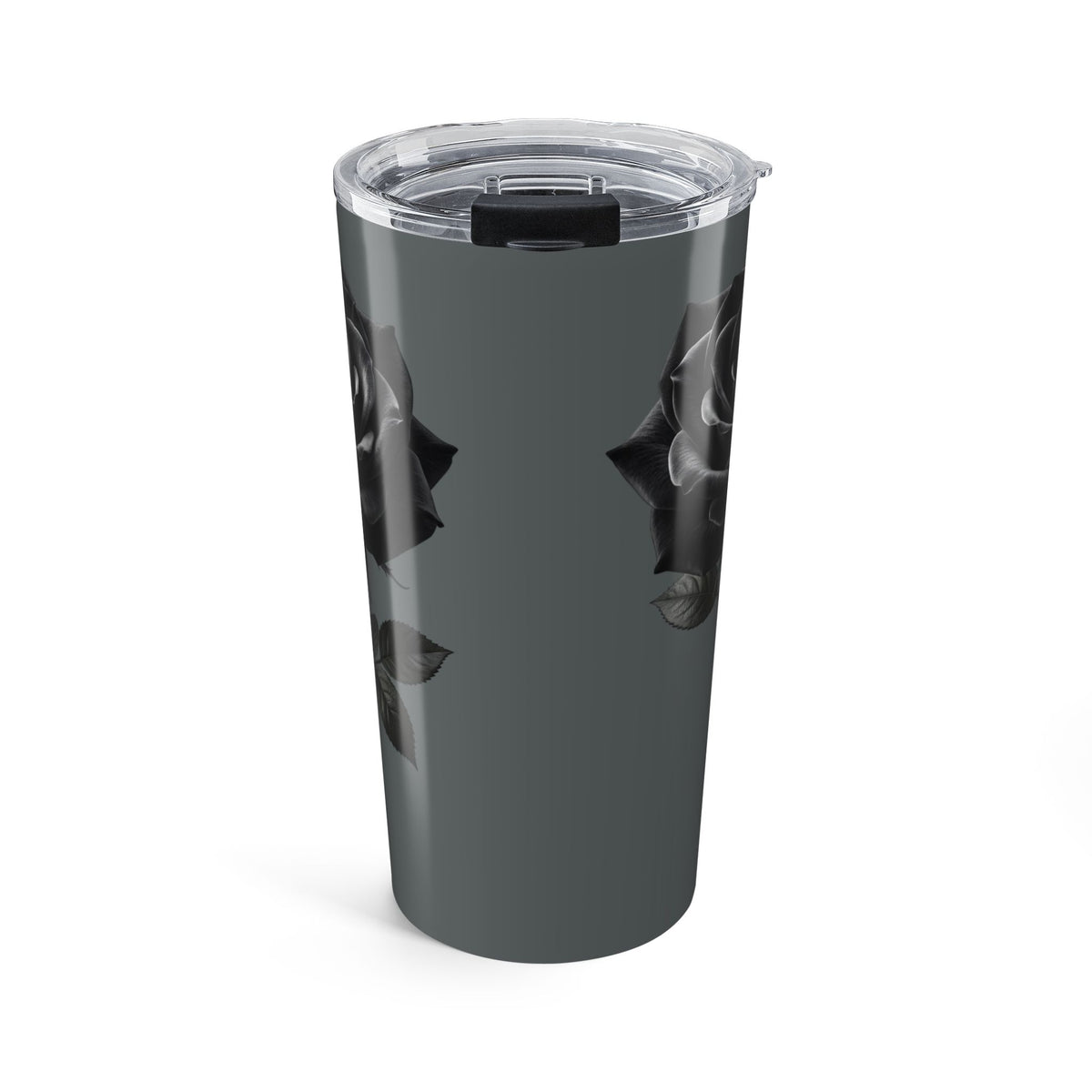 20oz Skull Tumbler – Stainless Travel Cup with Dark Gothic Design- Dark Grey