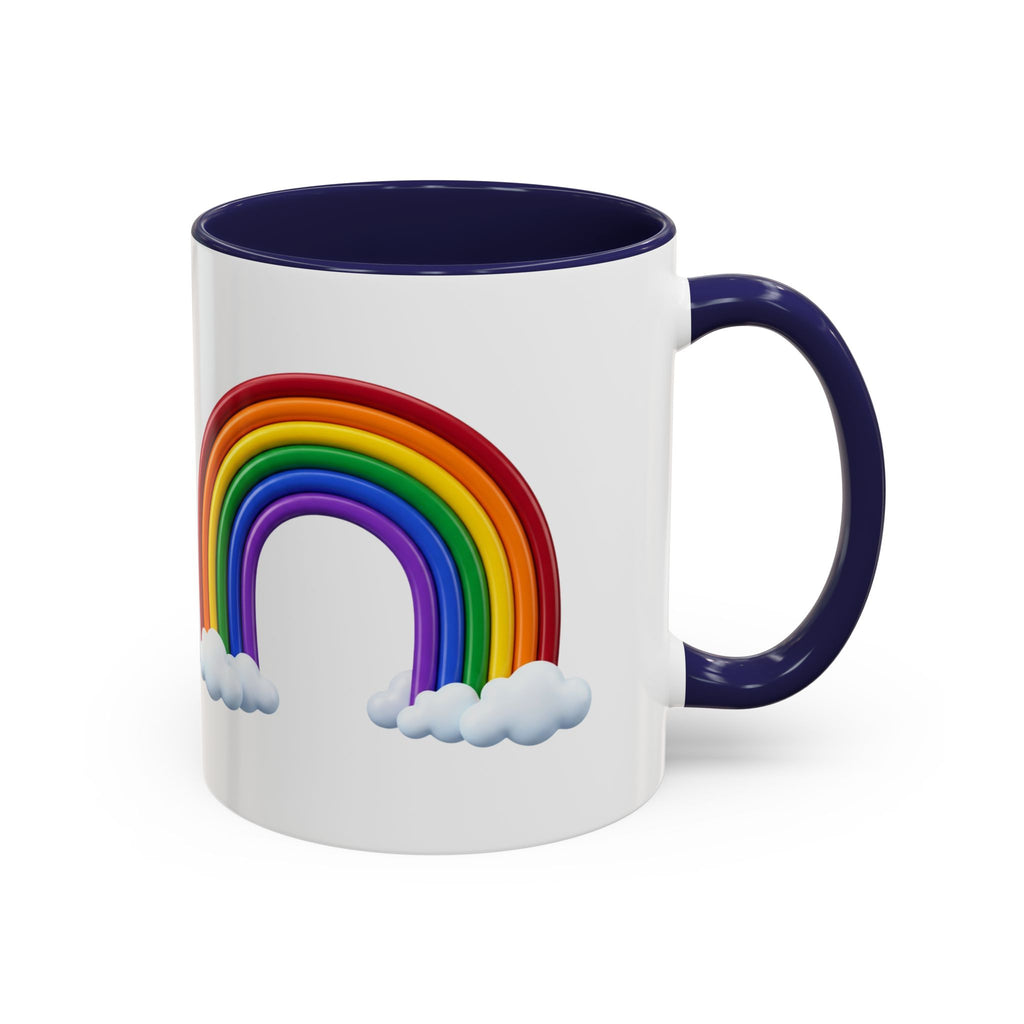 Rainbow Coffee Mug - Colorful Arc & Clouds Accent Mug (11/15oz)