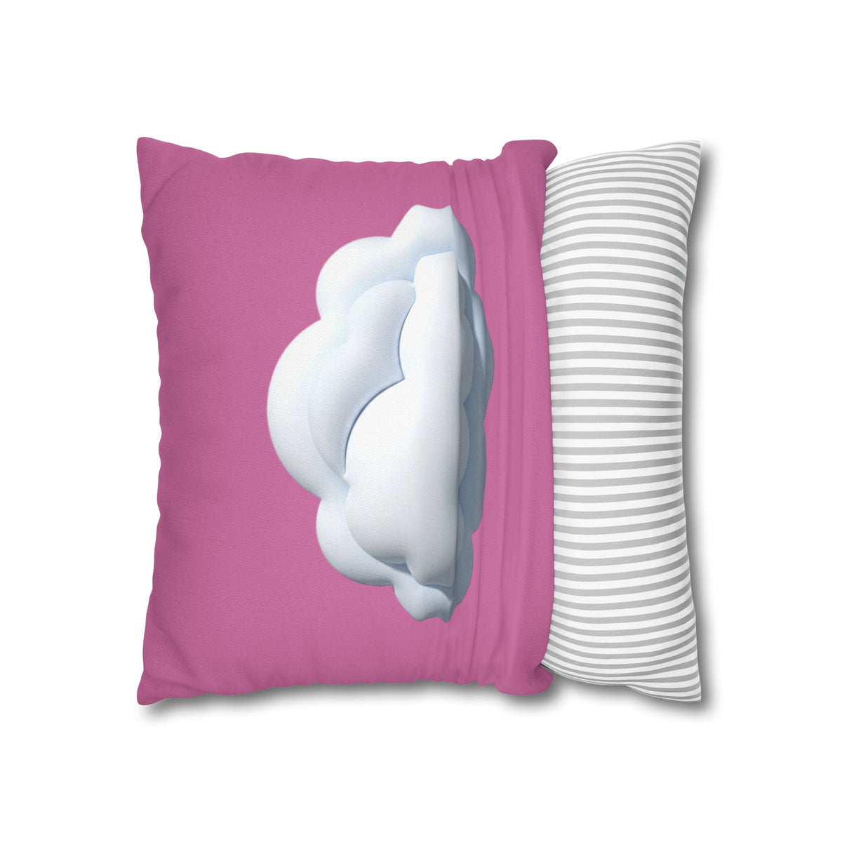 Cloud Graphic Pillowcase — Cute Pink Decorative Throw Pillow Cover