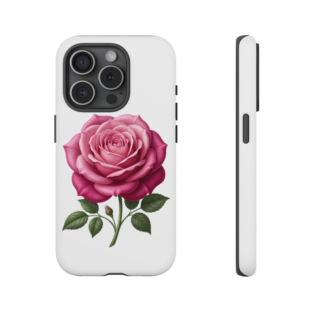 Pink Rose Tough Phone Case — Floral Protective iPhone Cover