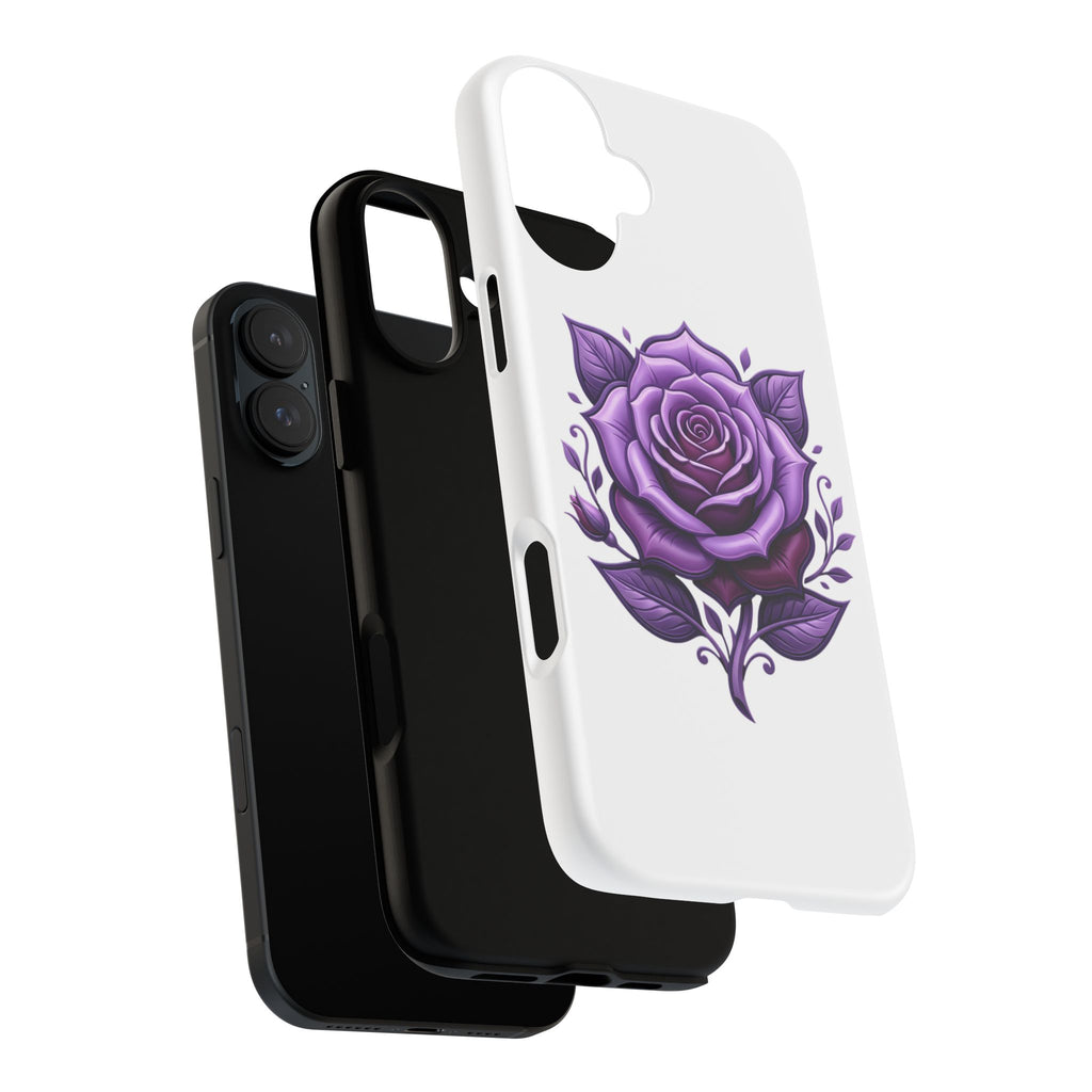 Purple Rose Tough Phone Case — Floral Protective Phone Cover