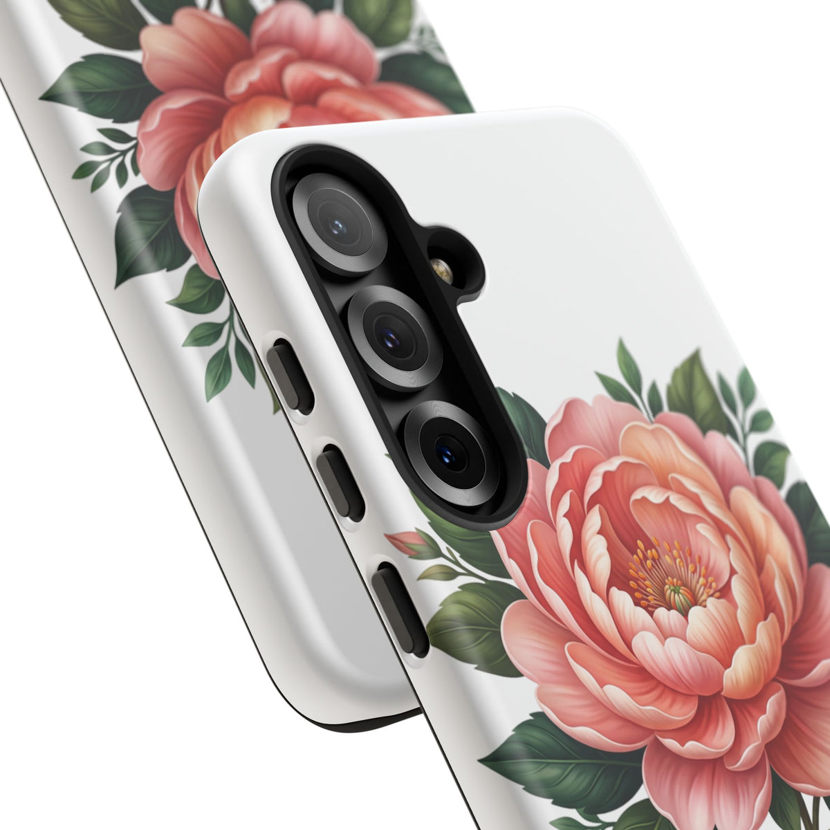 Floral Peony Tough Phone Case — Protective Botanical iPhone Cover