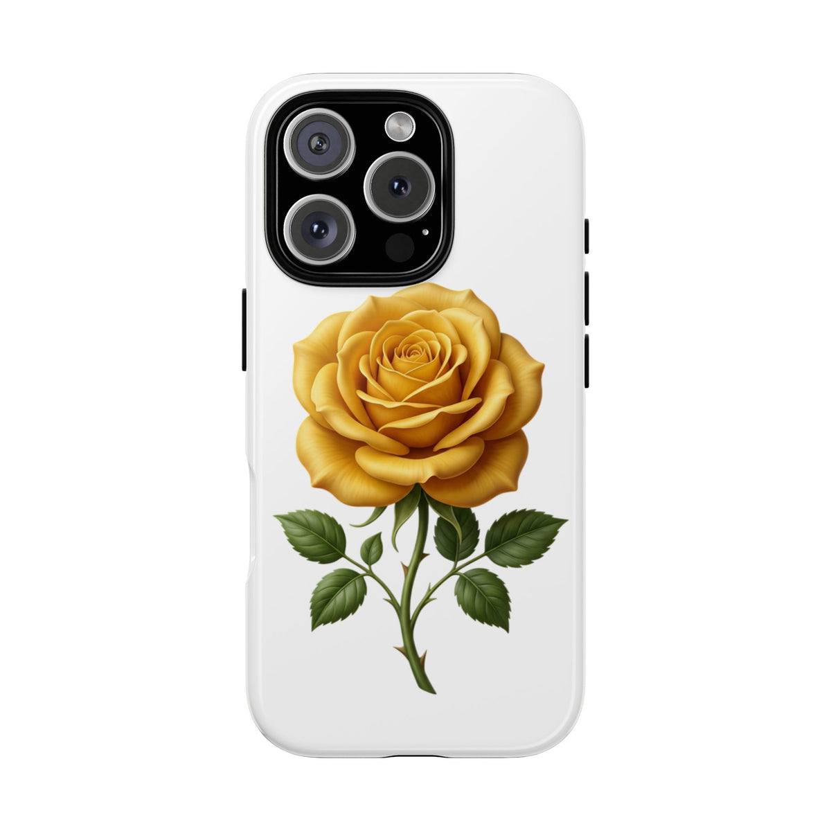 Yellow Rose Phone Case — Vintage Floral Tough Protective Cover