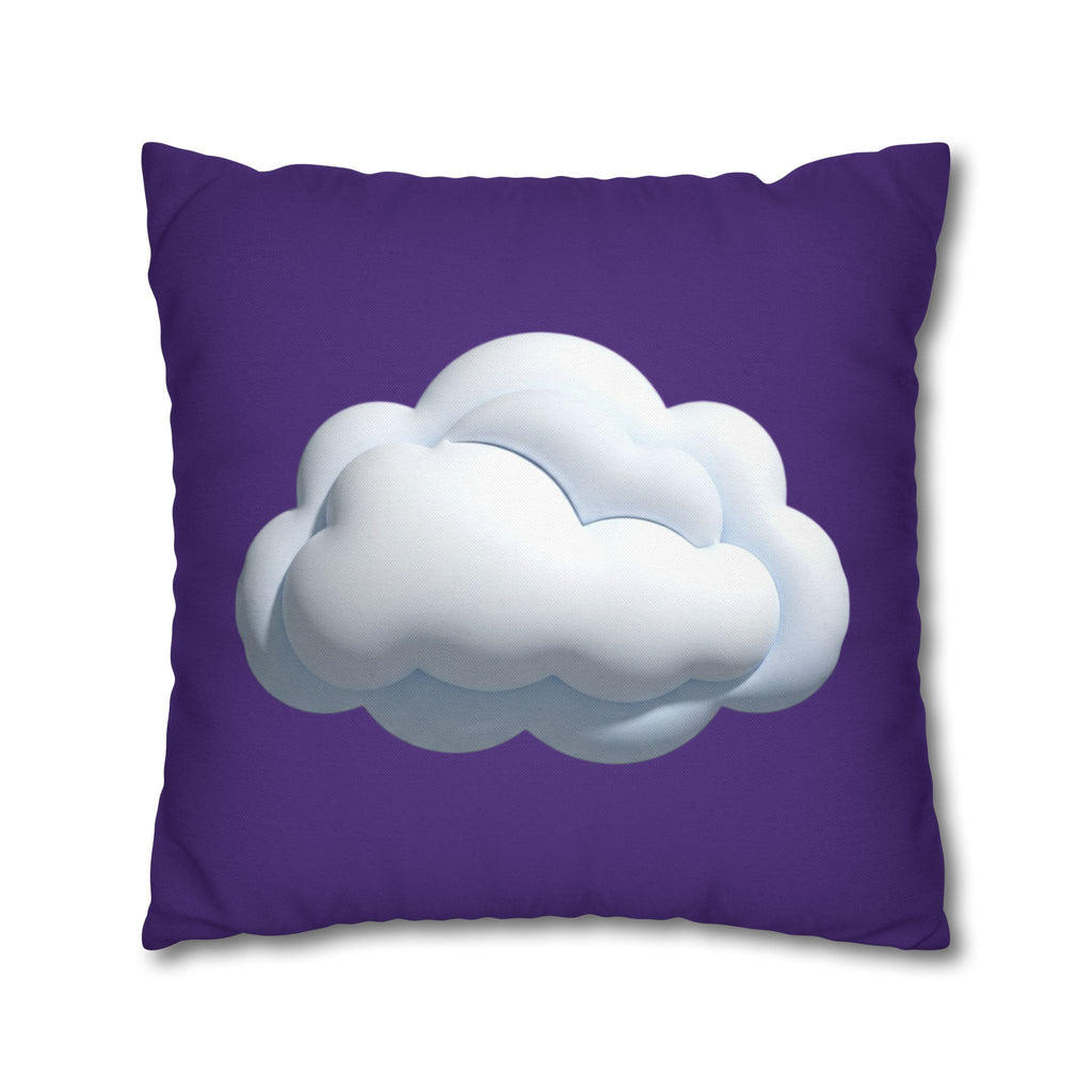 Cloud Graphic Pillowcase - Dark Purple Whimsical Decorative Throw Pillow Cover