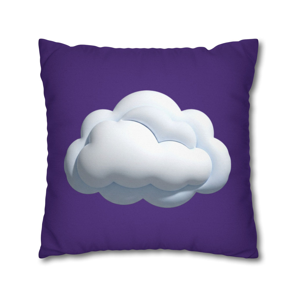 Cloud Graphic Pillowcase - Dark Purple Whimsical Decorative Throw Pillow Cover