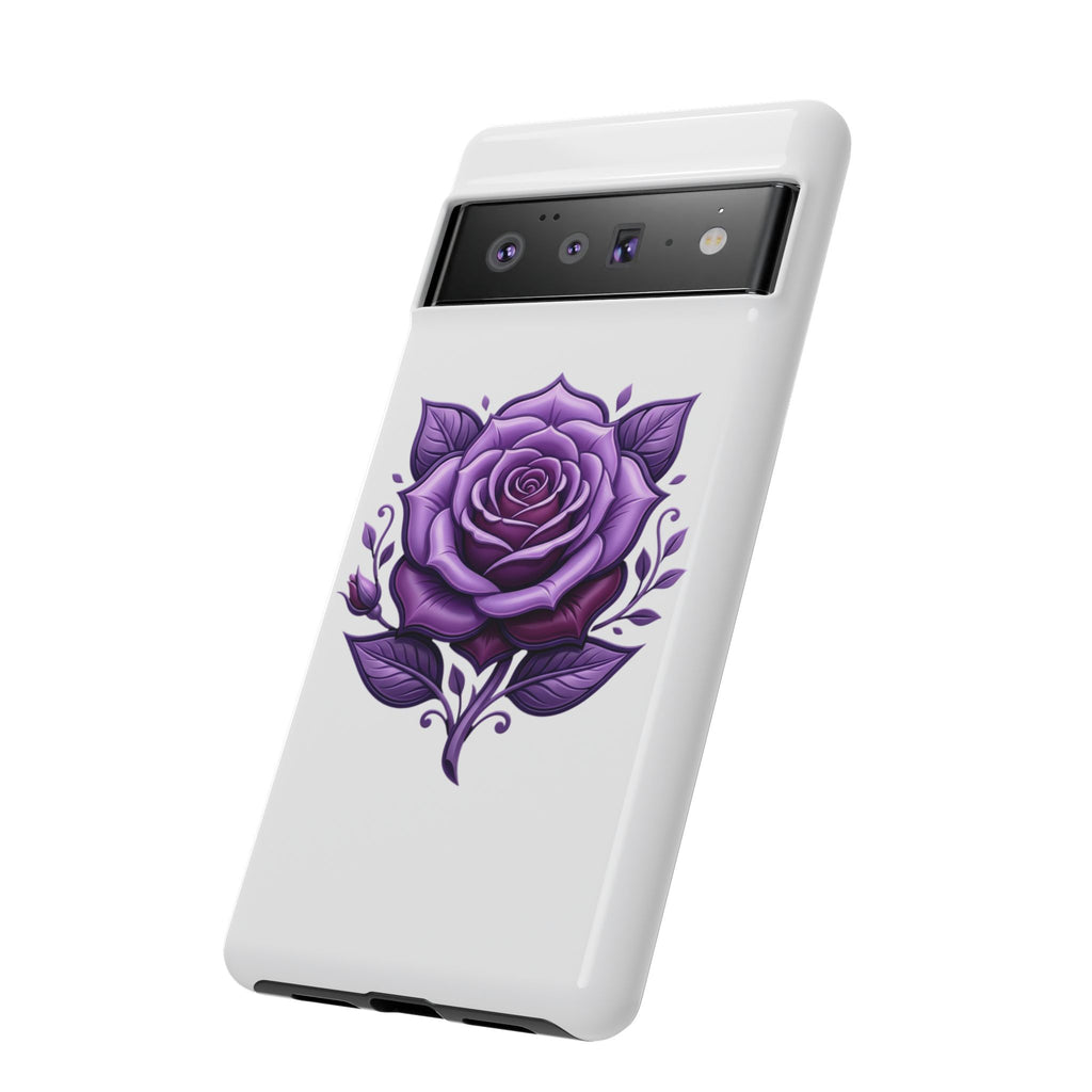 Purple Rose Tough Phone Case — Floral Protective Phone Cover