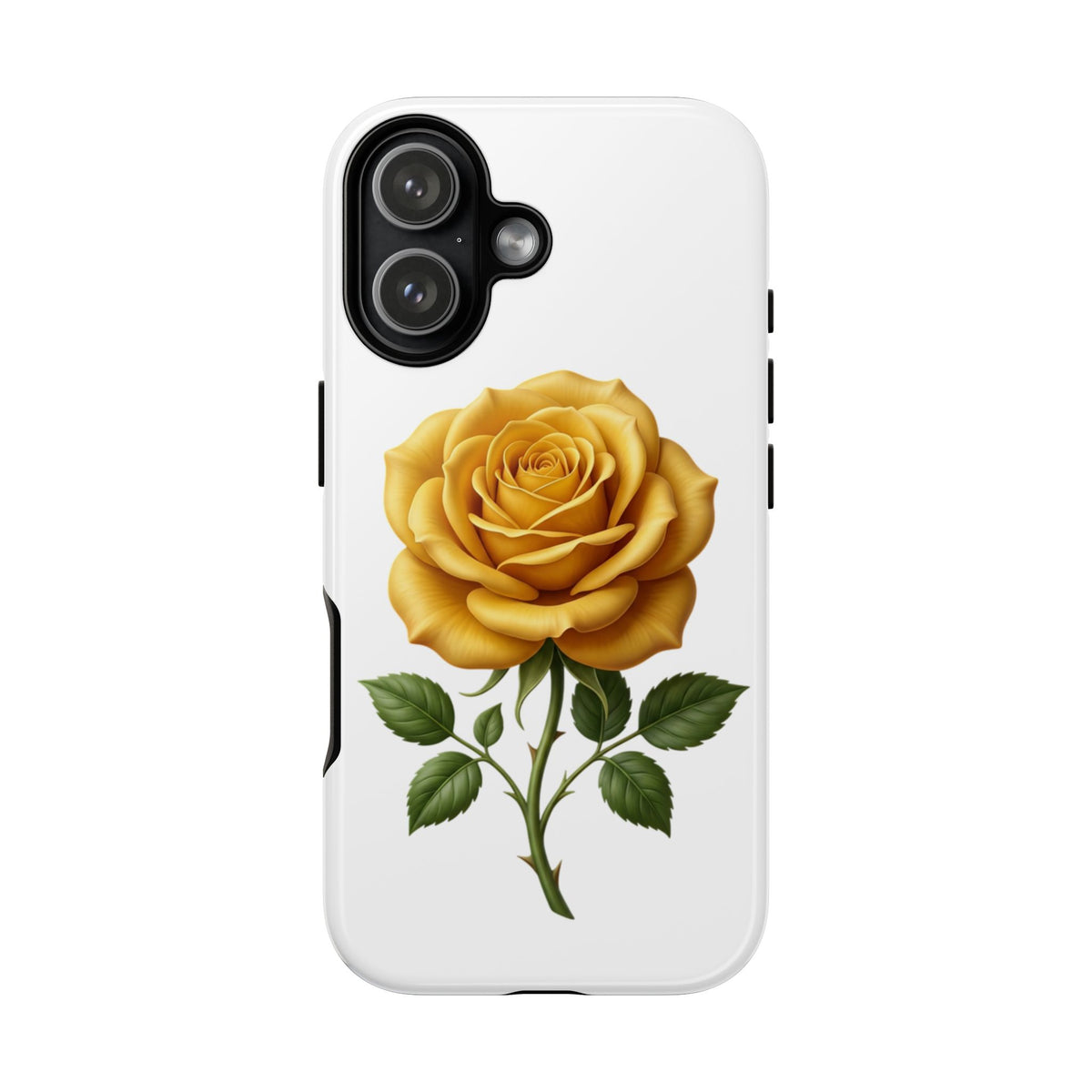 Yellow Rose Phone Case — Vintage Floral Tough Protective Cover