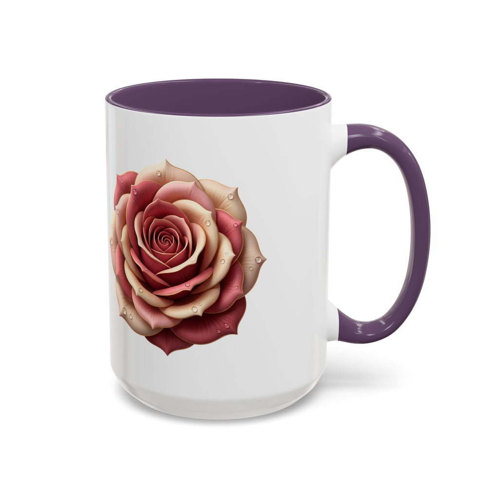 Rose Waterdrop Accent Coffee Mug — Floral 11/15oz