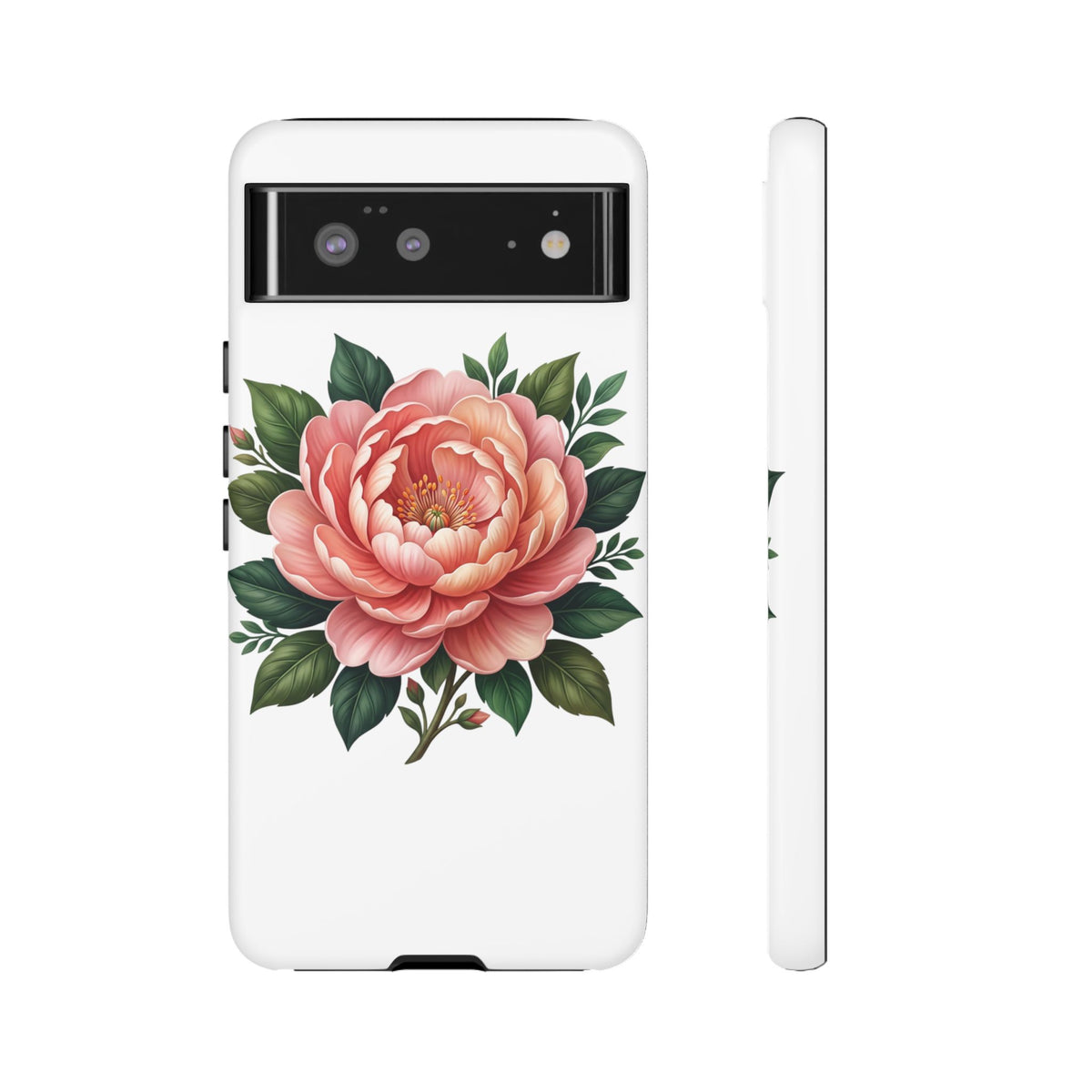 Floral Peony Tough Phone Case — Protective Botanical iPhone Cover