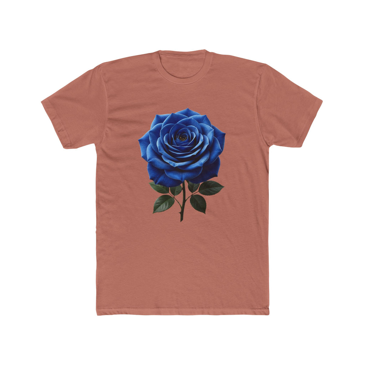 Blue Rose Tee — Realistic Floral Graphic T‑Shirt