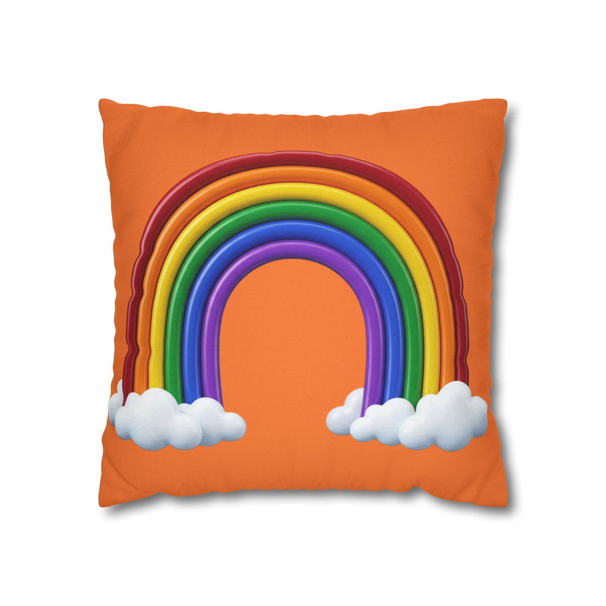 Rainbow Orange Spun Polyester Square Pillowcase