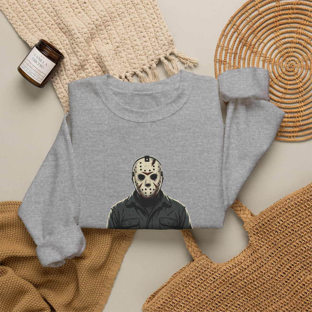 Jason Mask Sweatshirt - Horror Crewneck for Fans of Friday the 13th