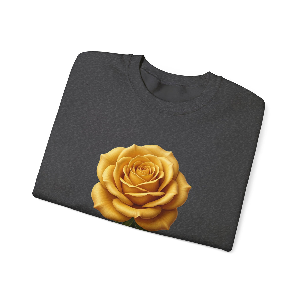 Yellow Rose Crewneck Sweatshirt — Vintage Floral Graphic