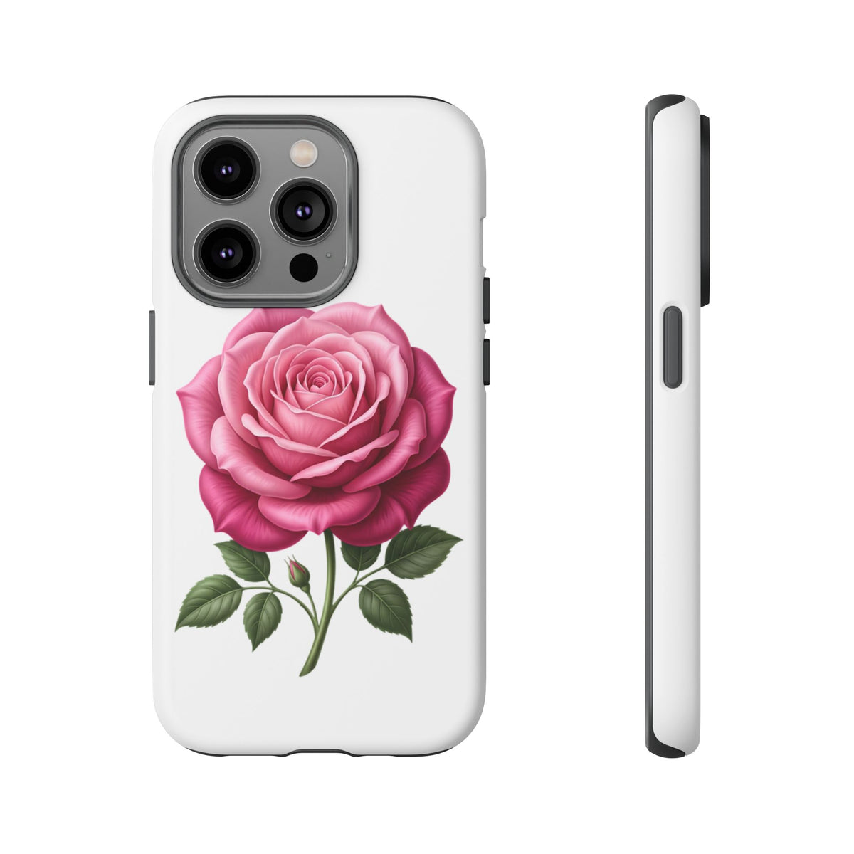 Pink Rose Tough Phone Case — Floral Protective iPhone Cover
